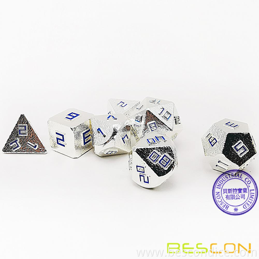 Shiny Silver Ore Lode Solid Metal Dice Set 2 Shiny Silver Ore Lode Solid Metal Dice Set 2